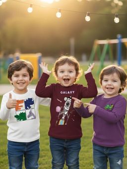 Oh Rare - Unisex Multicolor Full Sleeves Graphic Print T-shirt Pack of 3 (Pack of 3)