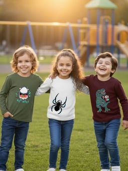 Oh Rare - Unisex Multicolor Full Sleeves Graphic Print T-shirt Pack of 3 (Pack of 3)