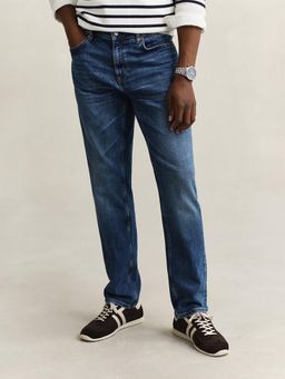GANT - Men Navy Blue Regular Fit Jeans