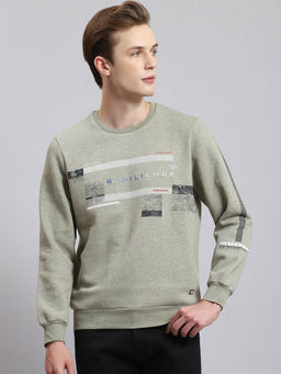 Monte Carlo - Green Print Crew Neck Sweatshirt