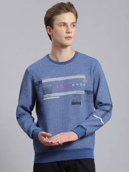 Monte Carlo - Blue Print Crew Neck Sweatshirt