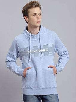 Monte Carlo - Blue Print Mock Collar Sweatshirt