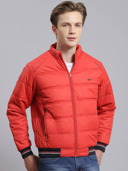Monte Carlo - Red Solid Stand Collar Jacket