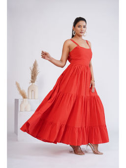 SALVIA SKY - Flame Red Layered Dress