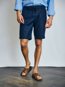 Bruun & Stengade - Men Blue Solid Regular Fit Mid Rise Shorts