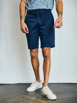 Bruun & Stengade - Men Blue Solid Regular Fit Mid Rise Shorts