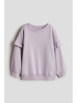 H&M - Girls Purple Frilled sweatshirt