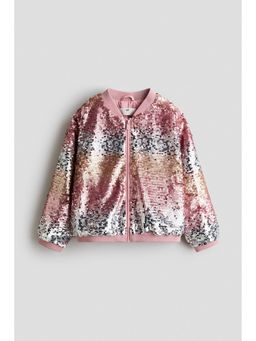 H&M - Girls Pink Sequined bomber jacket
