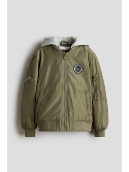 H&M - Boys Green Hooded bomber jacket