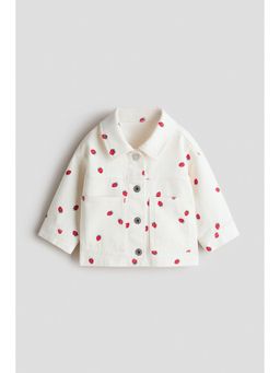 H&M - Girls White Printed twill jacket
