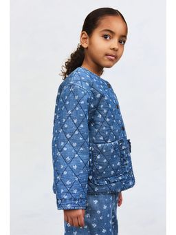H&M - Girls Blue Quilted denim jacket