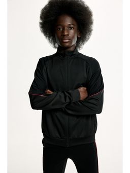 H&M - Boys Black Regular Fit Football jacket with DryMove
