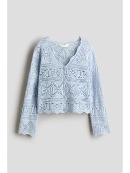 H&M - Girls Blue Crochet-look cardigan