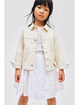 H&M - Girls Beige Heart-pocket twill jacket