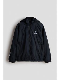 H&M - Boys Black Hooded nylon windbreaker