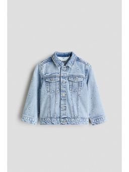 H&M - Girls Blue Embroidered denim jacket