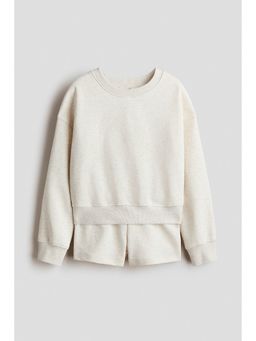 H&M - Girls Beige 2-piece sweatshirt set