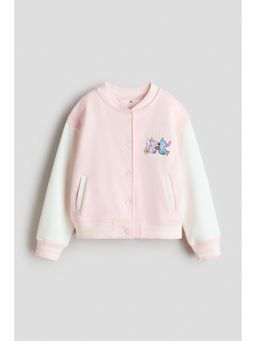H&M - Girls Multi-Color Motif-detail sweatshirt baseball jacket