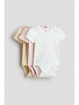 H&M - Girls White 3-pack envelope-neck bodysuits