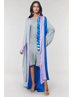Wendell Rodricks - Blue Cape with Dress (Set of 2)