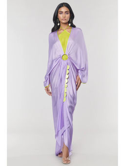 Wendell Rodricks - Lavender Scalloped Detailed Ring Dress (Set of 2)