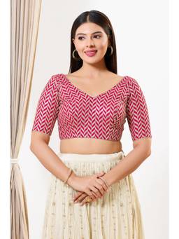 VAMAS - THE DESIGNER BLOUSES - Women Pink Woven Padded Stitched Blouse