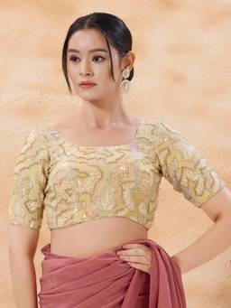 VAMAS - THE DESIGNER BLOUSES - Women Multi-Color Embroidered Padded Stitched Blouse