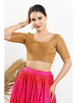 VAMAS - THE DESIGNER BLOUSES - Women Beige Solid Padded Stitched Blouse