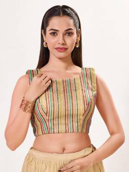 VAMAS - THE DESIGNER BLOUSES - Women Multi-Color Embroidered Padded Stitched Blouse