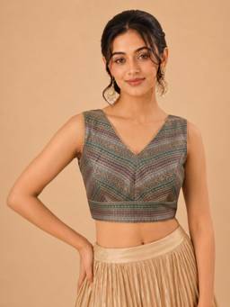 VAMAS - THE DESIGNER BLOUSES - Women Multi-Color Woven Padded Stitched Blouse