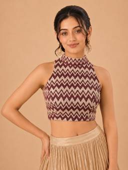 VAMAS - THE DESIGNER BLOUSES - Women Multi-Color Woven Padded Stitched Blouse