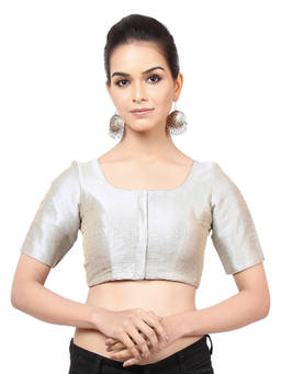 VAMAS - THE DESIGNER BLOUSES - Women Grey Solid Padded Stitched Blouse