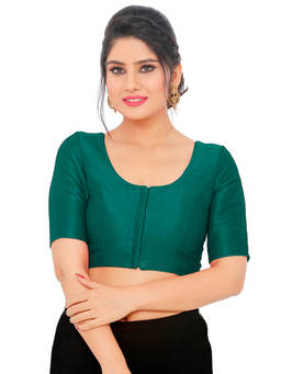 VAMAS - THE DESIGNER BLOUSES - Women Green Solid Padded Stitched Blouse