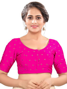 VAMAS - THE DESIGNER BLOUSES - Women Pink Woven Padded Stitched Blouse