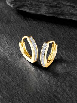 Peora - White Golden Cubic Zirconia Hoop Earring
