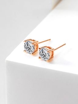 Peora - Rose Gold Plated Cubic Zirconia Stud Earring