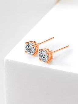 Peora - Rose Gold Plated CZ Stud Earring
