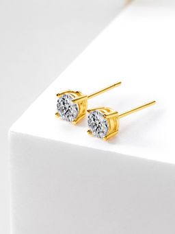 Peora - Gold Plated CZ Stud Earring