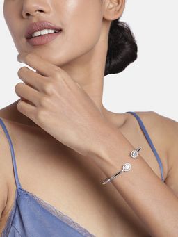 Peora - CZ Silver Plated Bracelet Kada