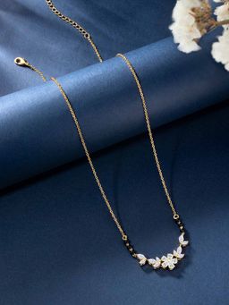 Peora - Cubic Zirconia Studded Gold Plated Mangalsutra