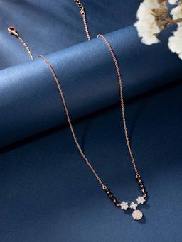Peora - Cubic Zirconia Rose Gold Plated Mangalsutra