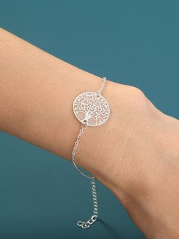 Peora - Silver Plated Fancy Adjustable Bracelet