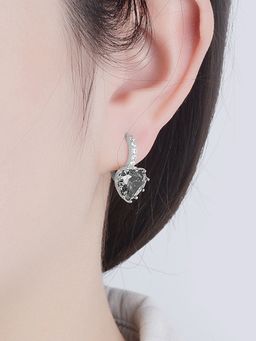 Peora - Cubic Zirconia Silver Plated Hoop Earrings