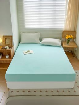 Kuber Industries - Double Bed Mattress Protector with Elastic Green