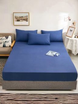 Kuber Industries - Single Bed Mattress Protector with Elastic Blue