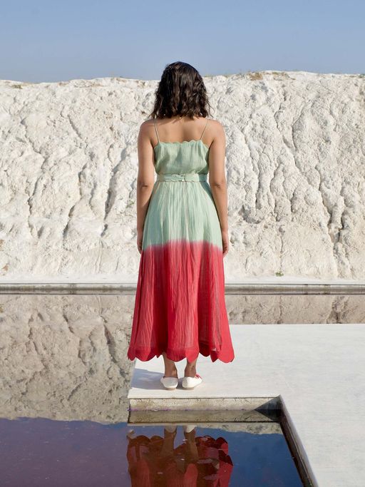 green dress with red belt Fashion Business Woman in Green Long Summer Formal Dress with Red Belt  Stock Image