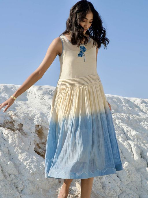blue vanilla yellow dress Yellow Flower Girl Dress Royal Blue Lace Girl Dress – luladress main image 0