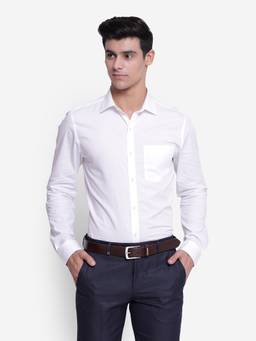 Turtle - Men Pure Cotton Slim Fit Solid White Formal Shirt