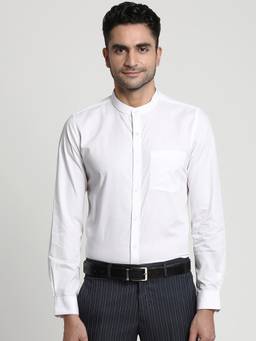 Turtle - Men Pure Cotton Slim Fit Solid White Formal Shirt