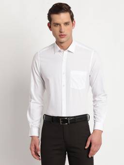 Turtle - Men Pure Cotton Slim Fit Solid White Formal Shirt